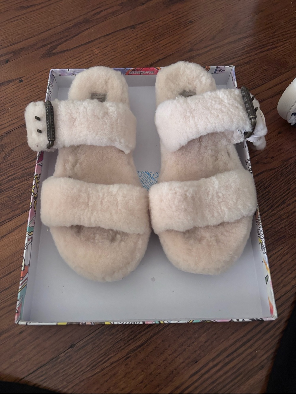 Women’s Plush Shearling Slide Sandals - Cream